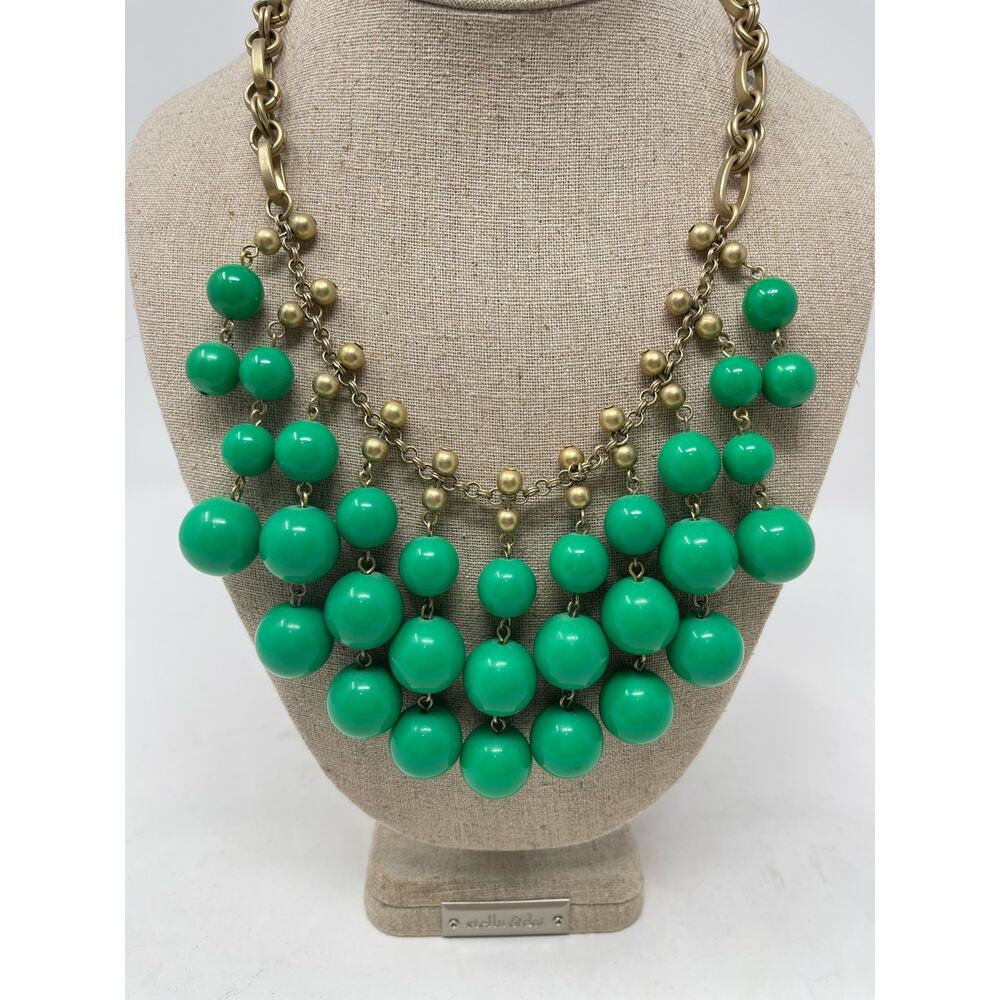 Stella & Dot Green‎ Bobbles Festoon Statement Necklace